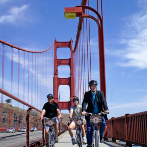 Biking on The Golden Gate Bridge - San Francisco - Bay CIty Bike