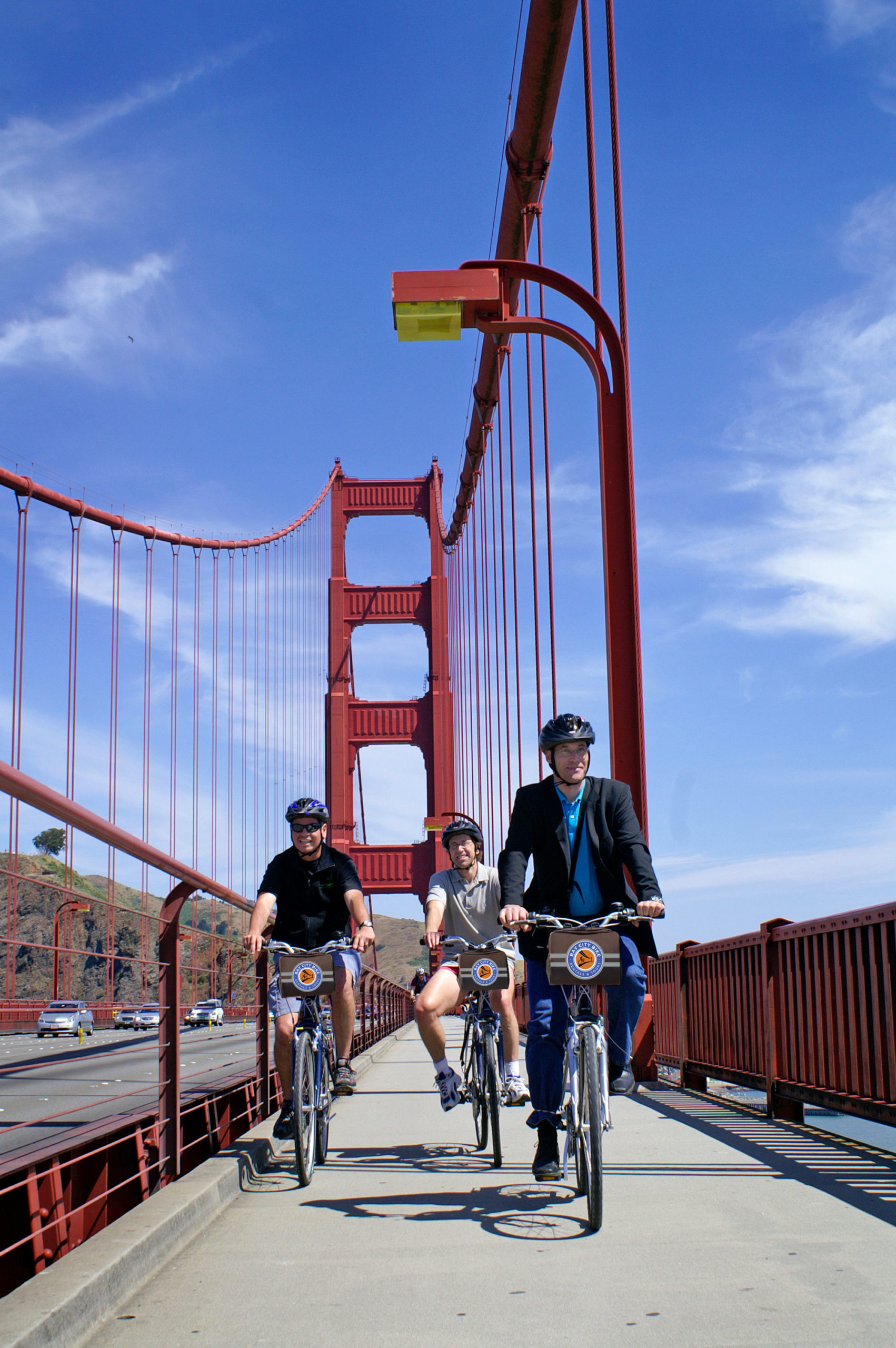 Biking on The Golden Gate Bridge - San Francisco - Bay CIty Bike