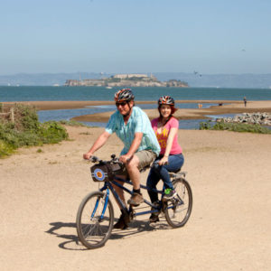 Riding Tandem in Alcatraz - San Francisco - Bay City Bike