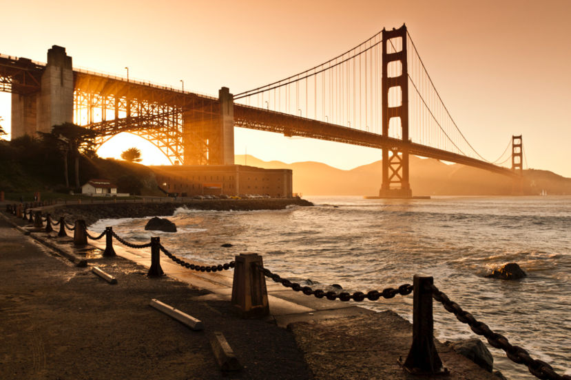 Sunset at the Golden Gate Bridge - San Francisco - Bay City Bike