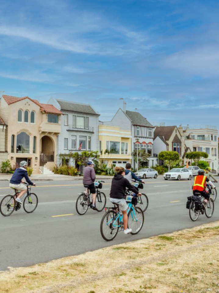 a group biking on the streets of san francisco
