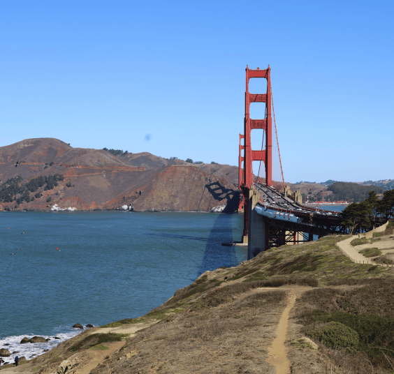 a bike trail in the presidio